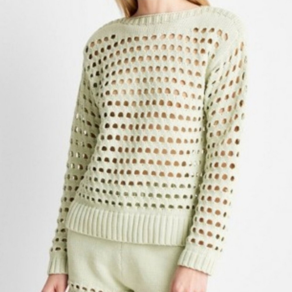 Future Collective Jenee Naylor Green Open-Knit Sweater NWT